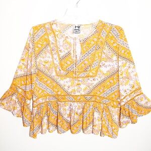 Jaase Yellow and White Floral Blouse